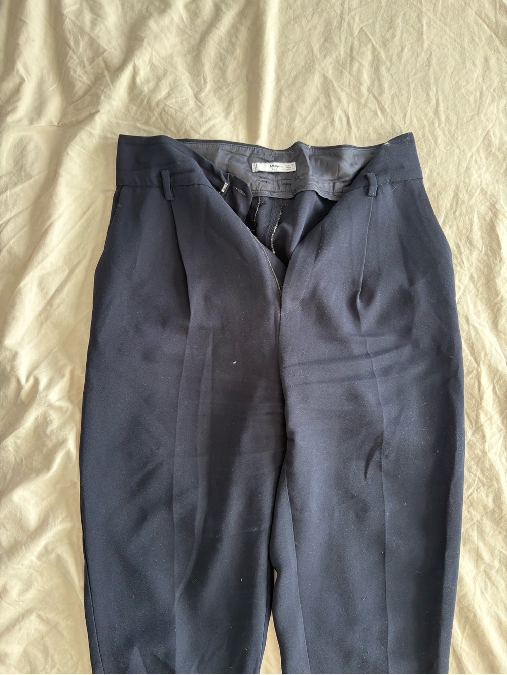 Mango Women’s Pleated Dress Pants - Navy Blue